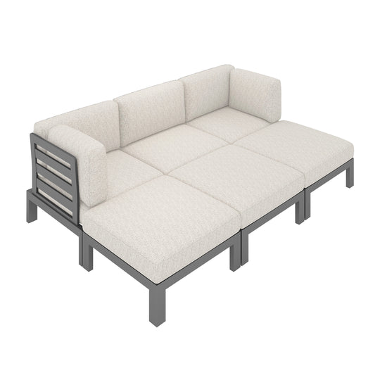 Flexion Home Newport 6-Piece Outdoor Modular Daybed Set - FlexionHome