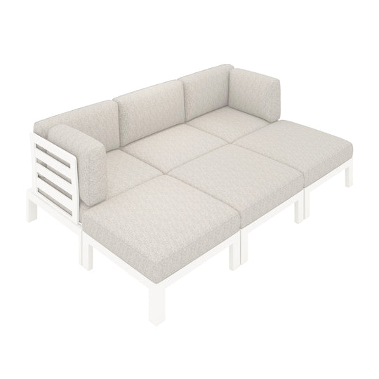 Flexion Home Newport 6-Piece Outdoor Modular Daybed Set - FlexionHome