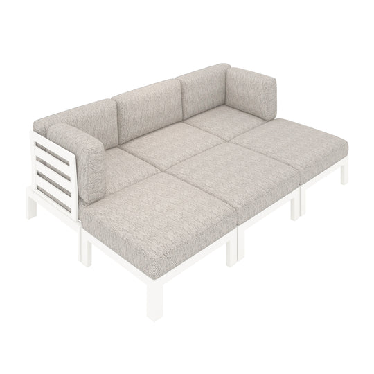 Flexion Home Newport 6-Piece Outdoor Modular Daybed Set - FlexionHome