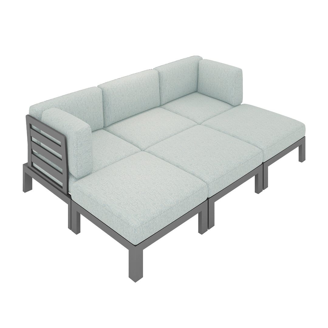 Flexion Home Newport 6-Piece Outdoor Modular Daybed Set - FlexionHome