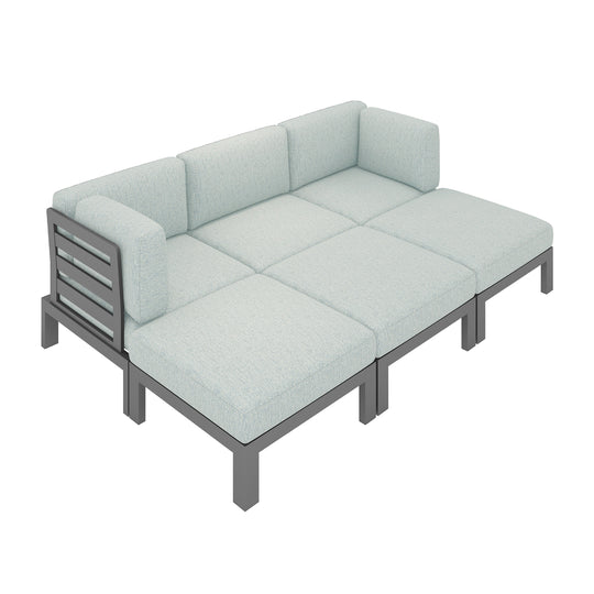Flexion Home Newport 6-Piece Outdoor Modular Daybed Set - FlexionHome