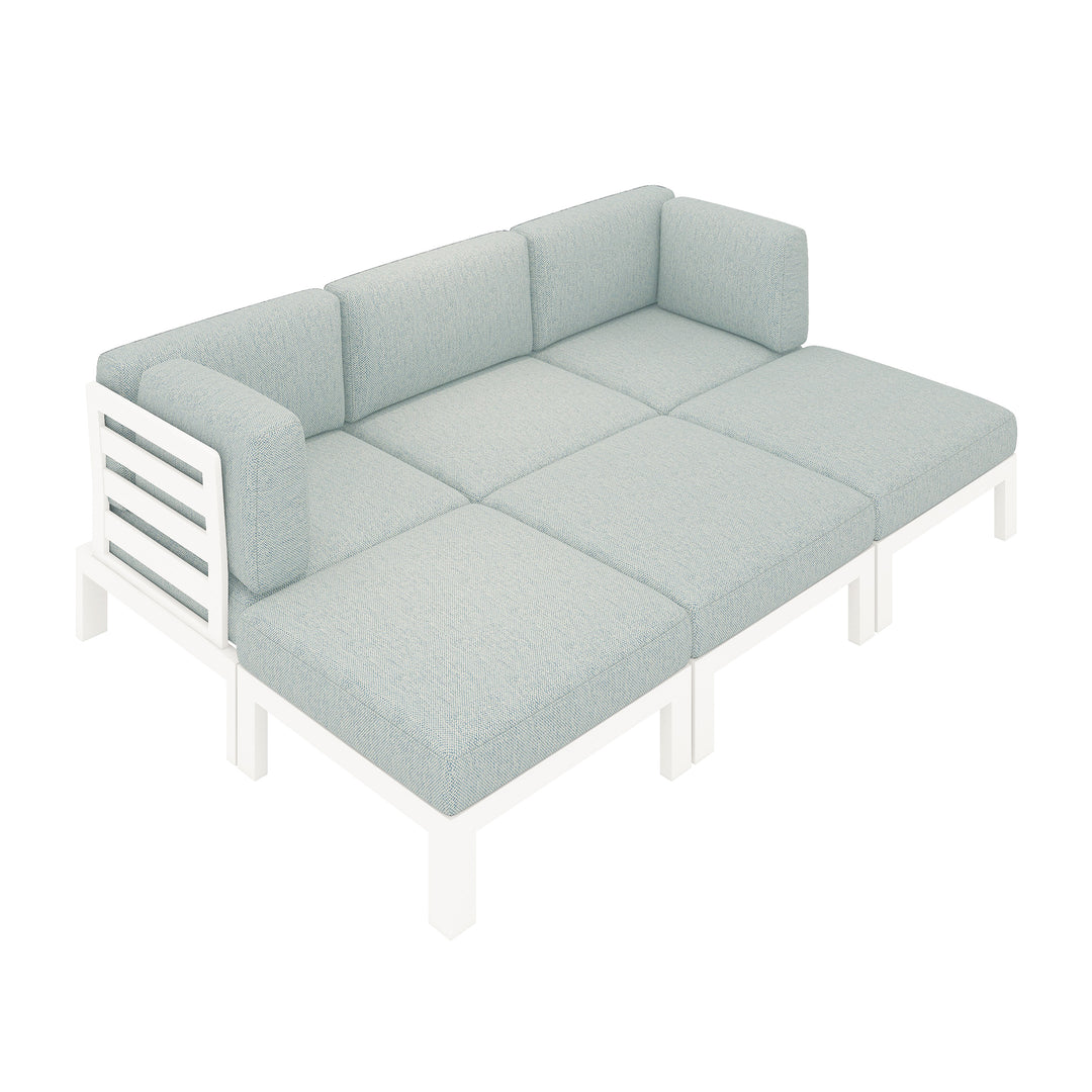 Flexion Home Newport 6-Piece Outdoor Modular Daybed Set - FlexionHome
