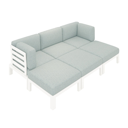 Flexion Home Newport 6-Piece Outdoor Modular Daybed Set - FlexionHome