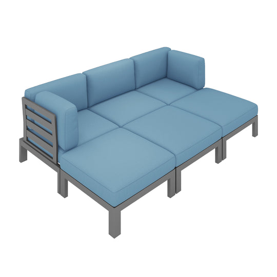 Flexion Home Newport 6-Piece Outdoor Modular Daybed Set - FlexionHome