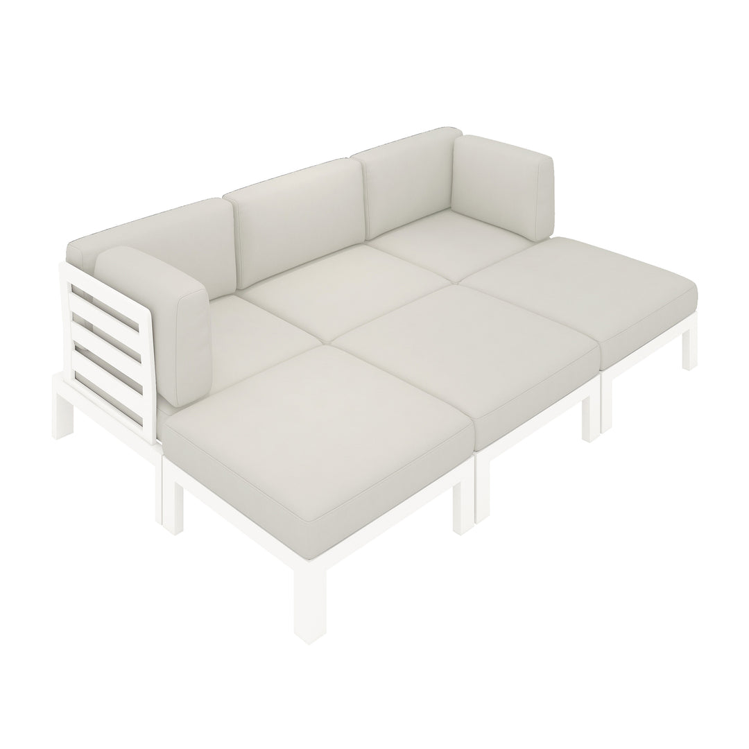 Flexion Home Newport 6-Piece Outdoor Modular Daybed Set - FlexionHome