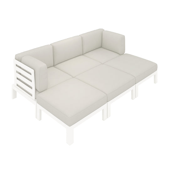Flexion Home Newport 6-Piece Outdoor Modular Daybed Set - FlexionHome