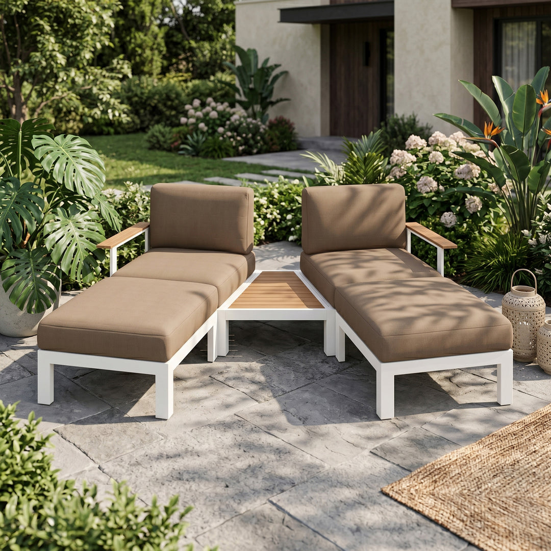 Flexion Home Newport 5-Piece Outdoor Angled Conversation Set - FlexionHome