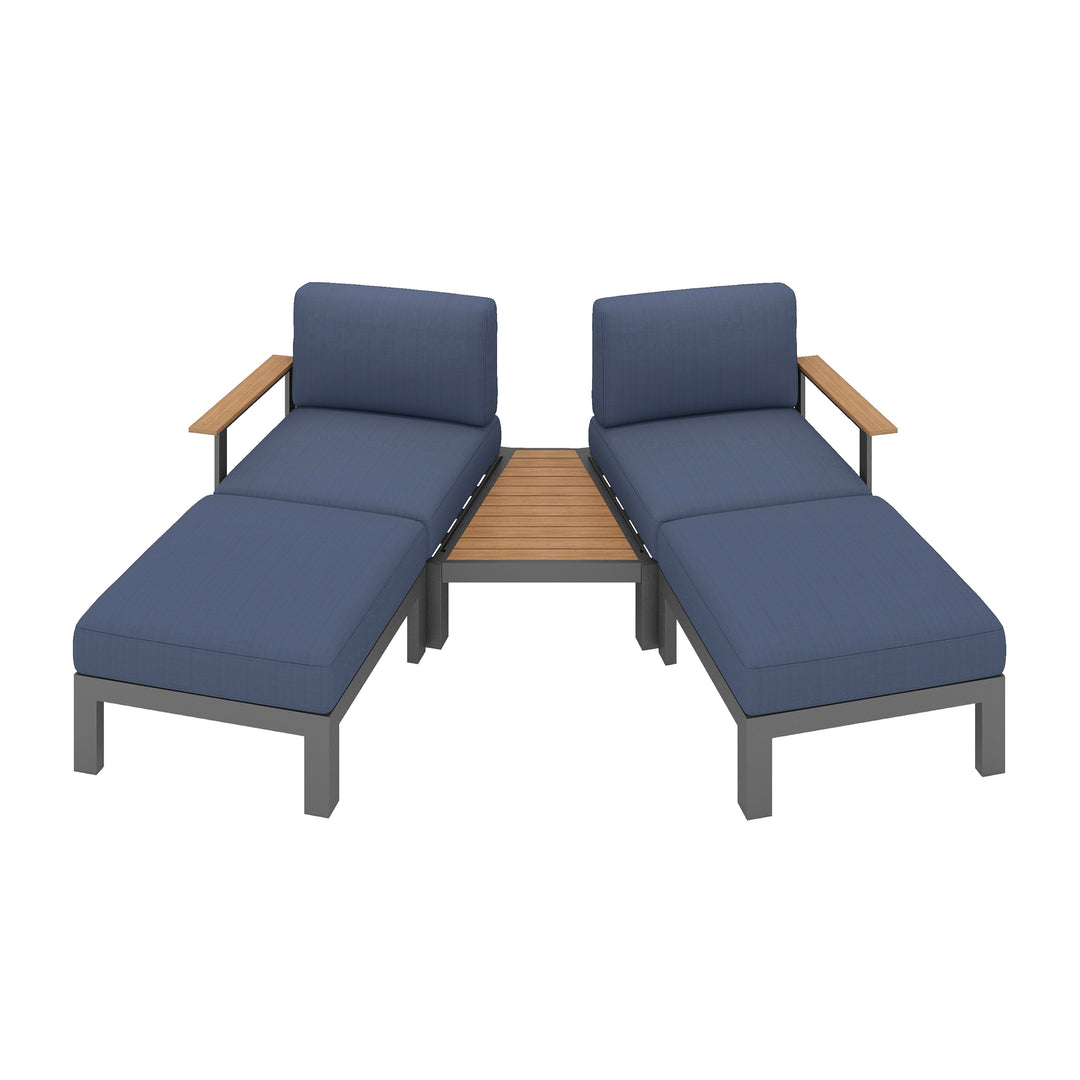 Flexion Home Newport 5-Piece Outdoor Angled Conversation Set - FlexionHome