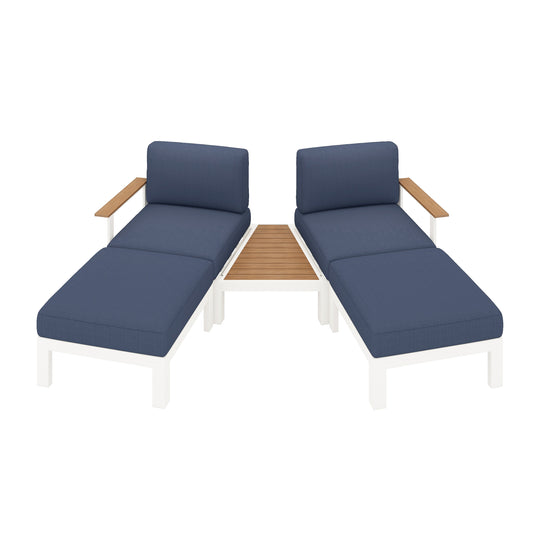 Flexion Home Newport 5-Piece Outdoor Angled Conversation Set - FlexionHome