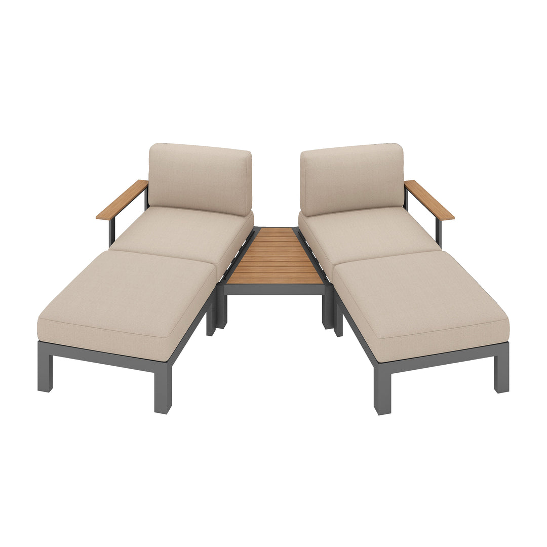 Flexion Home Newport 5-Piece Outdoor Angled Conversation Set - FlexionHome