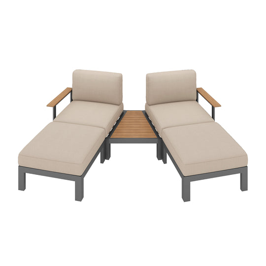 Flexion Home Newport 5-Piece Outdoor Angled Conversation Set - FlexionHome