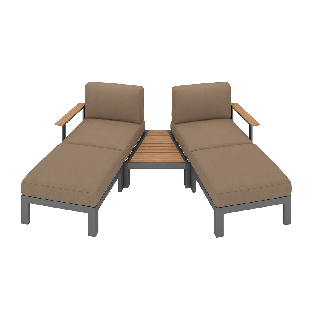 Flexion Home Newport 5-Piece Outdoor Angled Conversation Set - FlexionHome