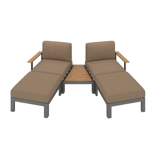 Flexion Home Newport 5-Piece Outdoor Angled Conversation Set - FlexionHome