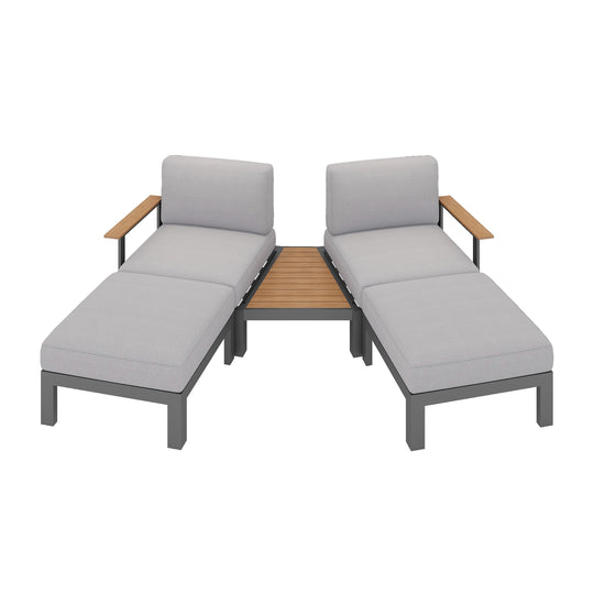 Flexion Home Newport 5-Piece Outdoor Angled Conversation Set - FlexionHome