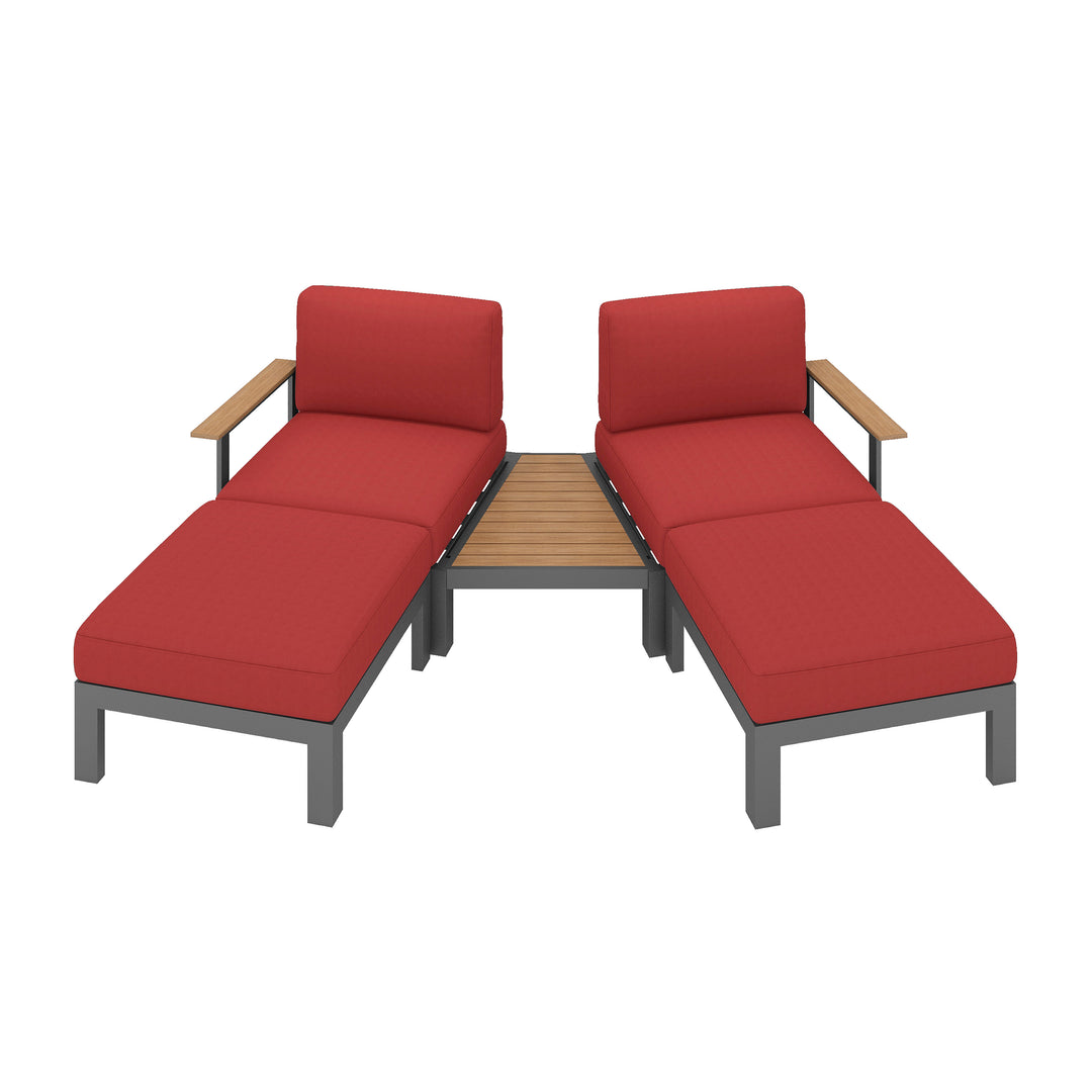 Flexion Home Newport 5-Piece Outdoor Angled Conversation Set - FlexionHome