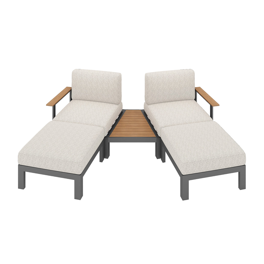 Flexion Home Newport 5-Piece Outdoor Angled Conversation Set - FlexionHome