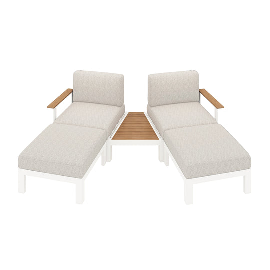 Flexion Home Newport 5-Piece Outdoor Angled Conversation Set - FlexionHome