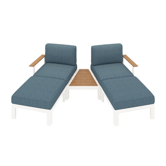 Flexion Home Newport 5-Piece Outdoor Angled Conversation Set - FlexionHome
