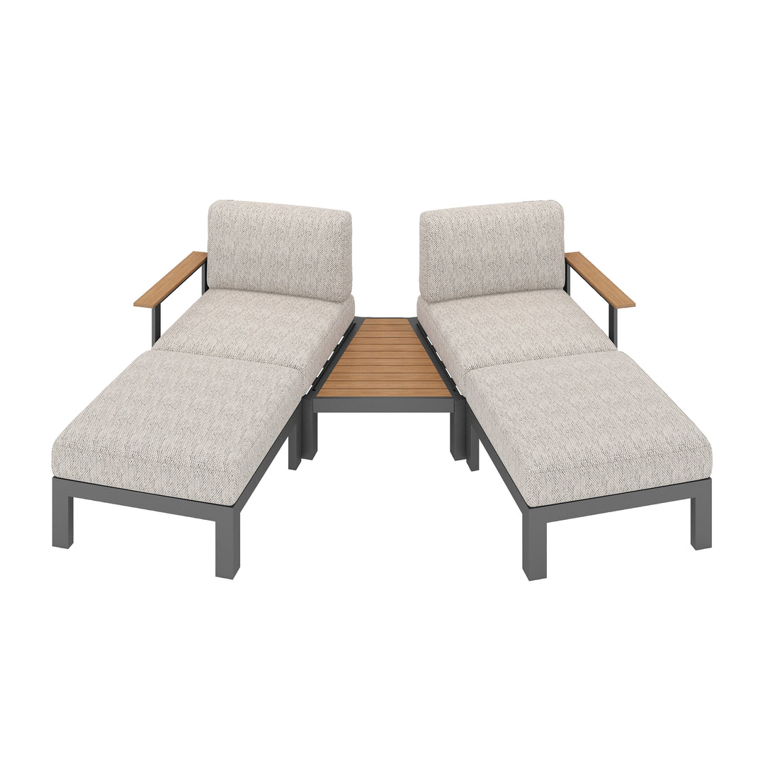 Flexion Home Newport 5-Piece Outdoor Angled Conversation Set - FlexionHome