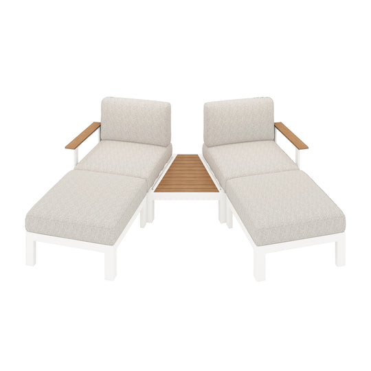 Flexion Home Newport 5-Piece Outdoor Angled Conversation Set - FlexionHome