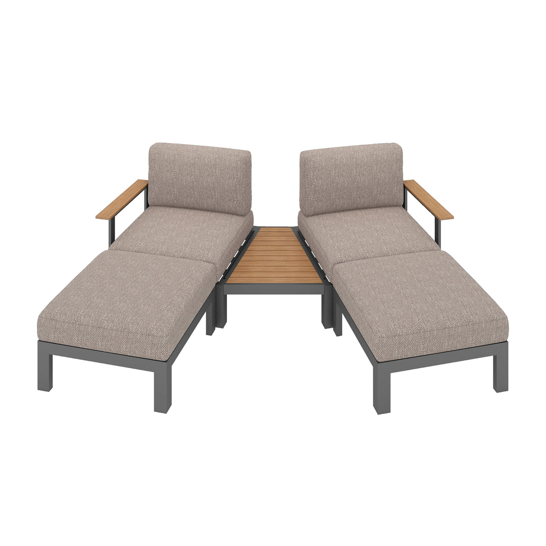 Flexion Home Newport 5-Piece Outdoor Angled Conversation Set - FlexionHome