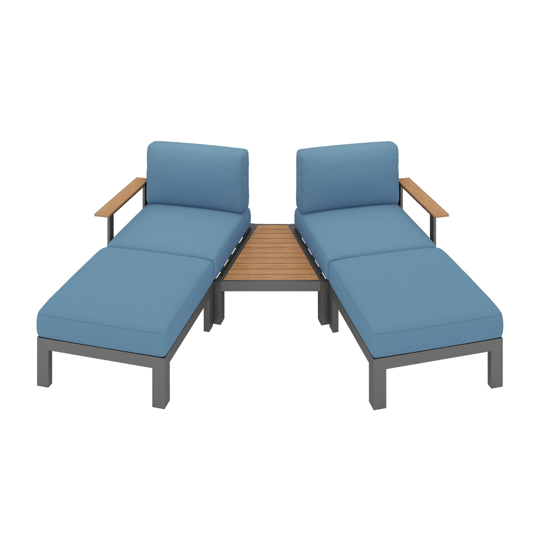 Flexion Home Newport 5-Piece Outdoor Angled Conversation Set - FlexionHome
