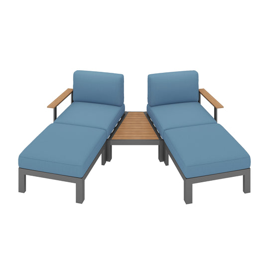 Flexion Home Newport 5-Piece Outdoor Angled Conversation Set - FlexionHome