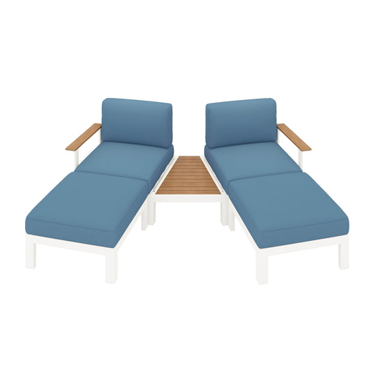 Flexion Home Newport 5-Piece Outdoor Angled Conversation Set - FlexionHome
