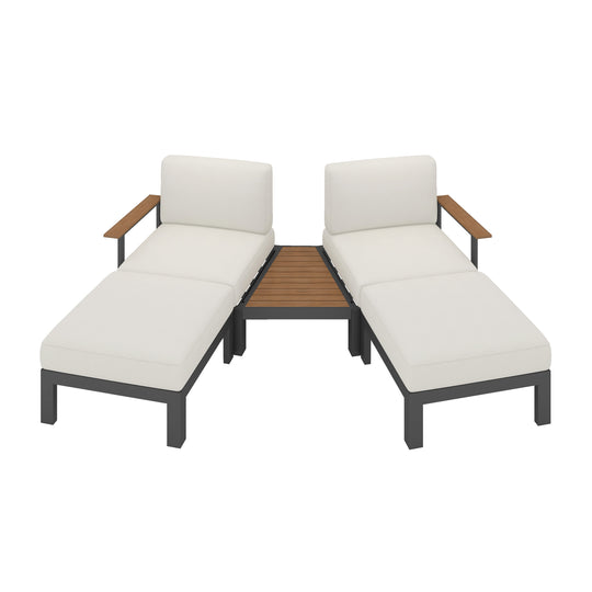Flexion Home Newport 5-Piece Outdoor Angled Conversation Set - FlexionHome