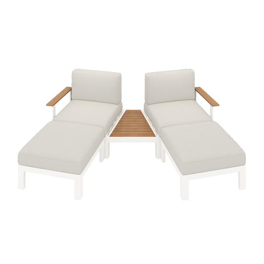 Flexion Home Newport 5-Piece Outdoor Angled Conversation Set - FlexionHome
