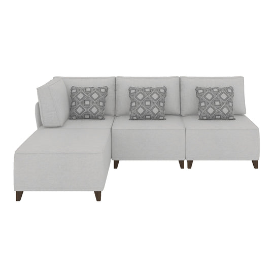 Flexion 4-Piece L-Shape Lounge – Modular Armless Sectional with Washable Slipcovers - FlexionHome