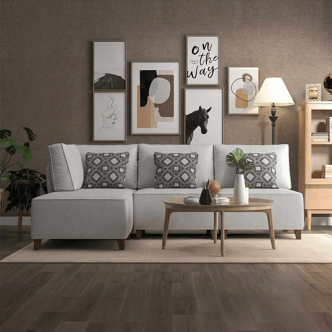 Flexion 4-Piece L-Shape Lounge – Modular Armless Sectional with Washable Slipcovers - FlexionHome