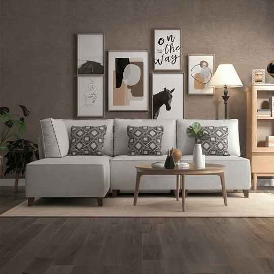 Flexion 4-Piece L-Shape Lounge – Modular Armless Sectional with Washable Slipcovers - FlexionHome