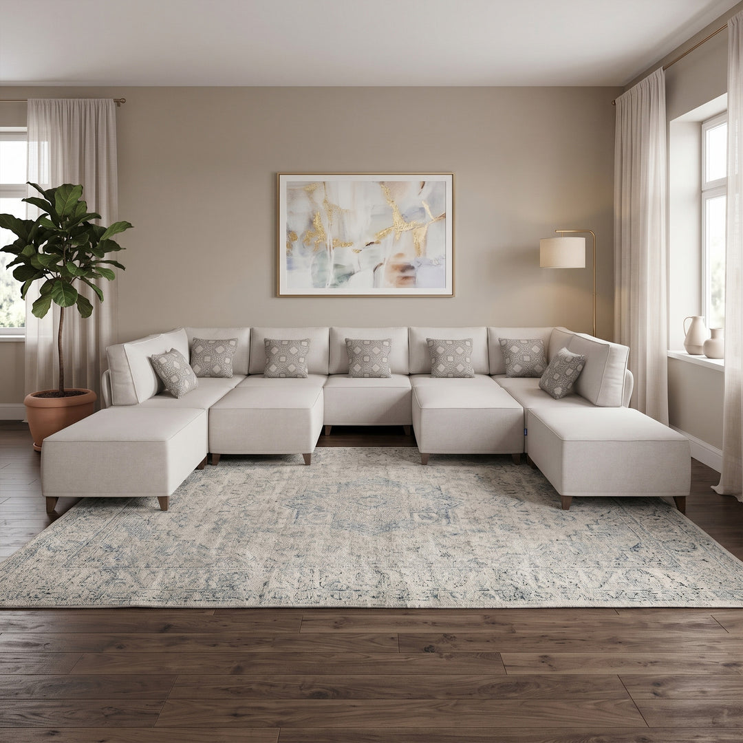 Flexion 11-Piece Movie Night Lounge – Ultra-Oversized Pit Sectional with Washable Slipcovers - FlexionHome