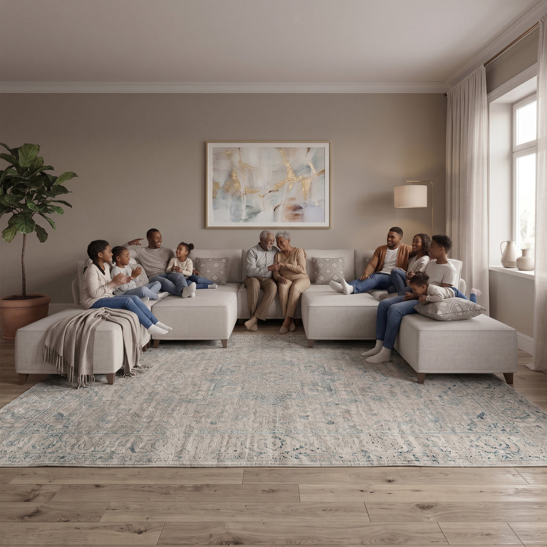 Flexion 11-Piece Movie Night Lounge – Ultra-Oversized Pit Sectional with Washable Slipcovers - FlexionHome