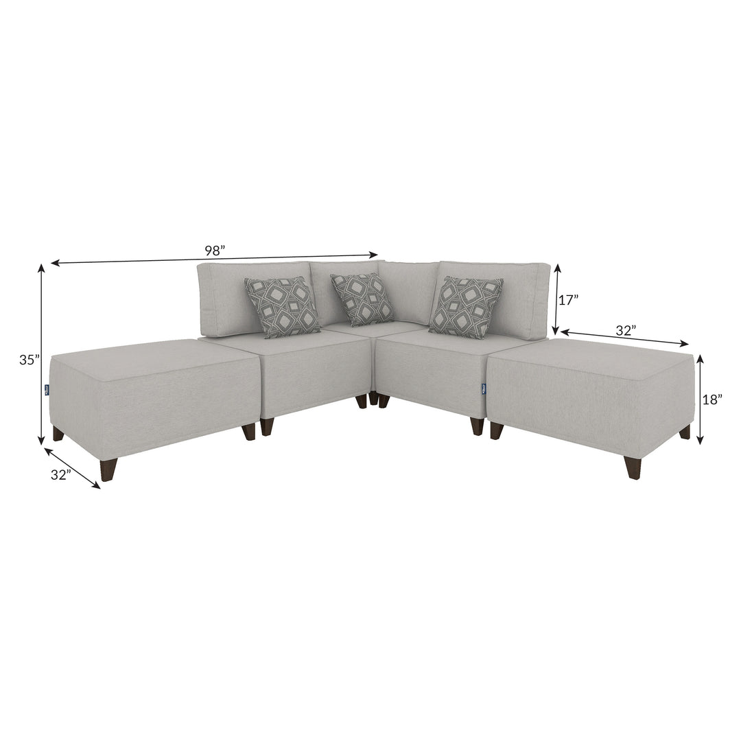 Flexion 5-Piece Corner Set – Premium Modular Sectional with Washable Slipcovers - FlexionHome