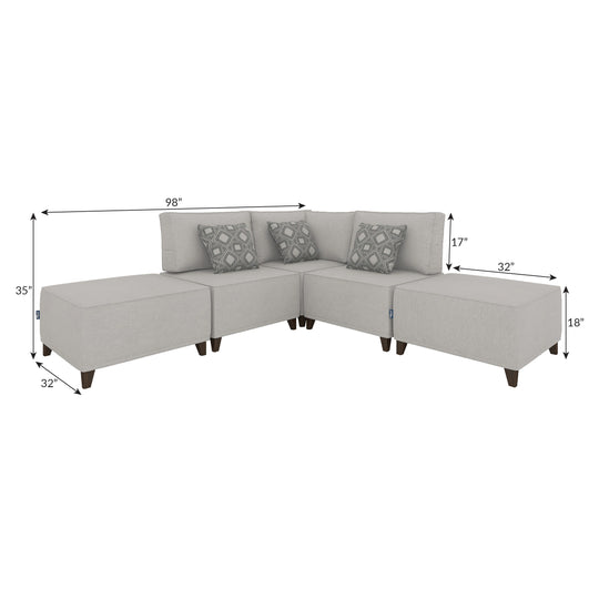 Flexion 5-Piece Corner Set – Premium Modular Sectional with Washable Slipcovers - FlexionHome