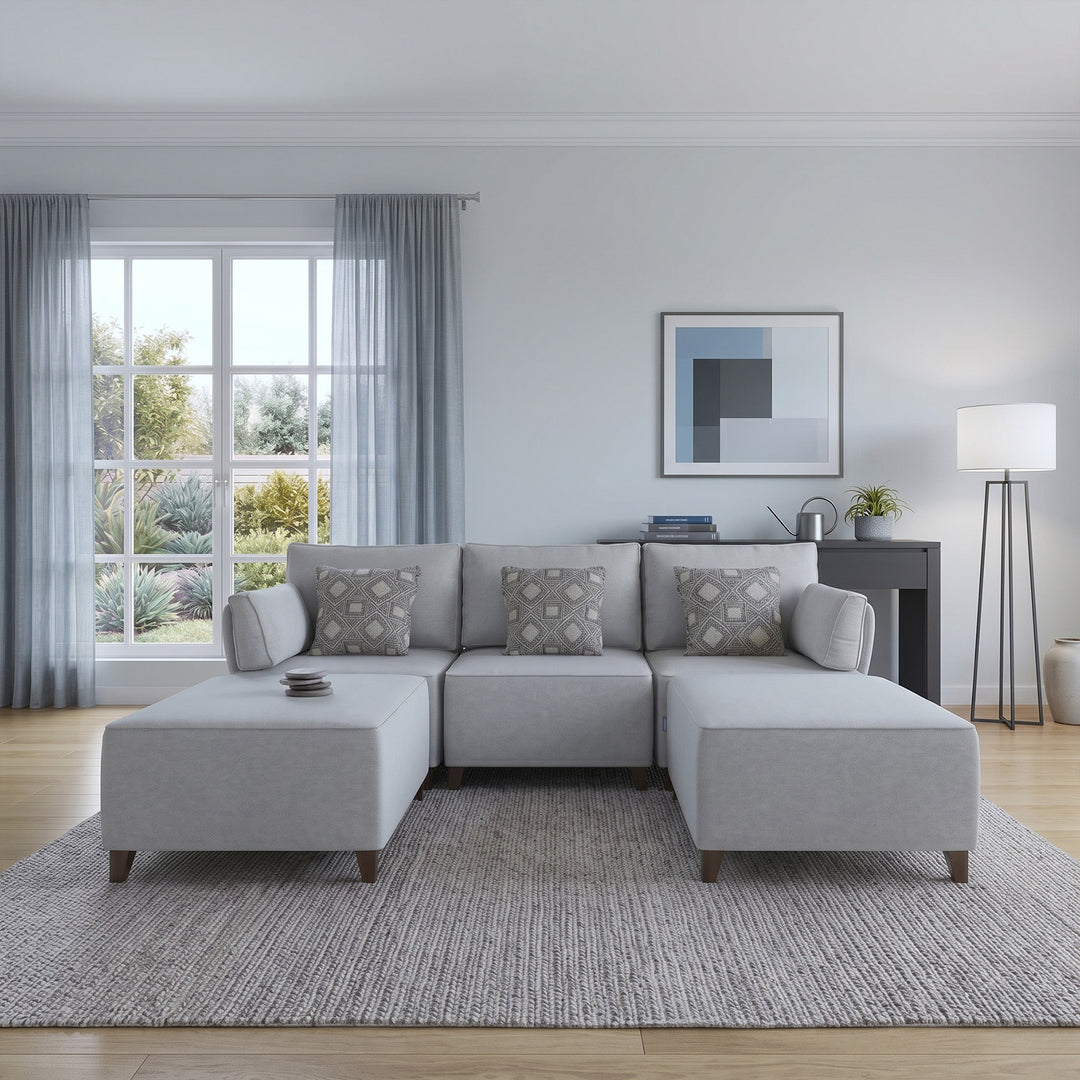 Flexion 5-Piece Double Chaise Sectional – Premium Modular Sofa with Washable Slipcovers - FlexionHome