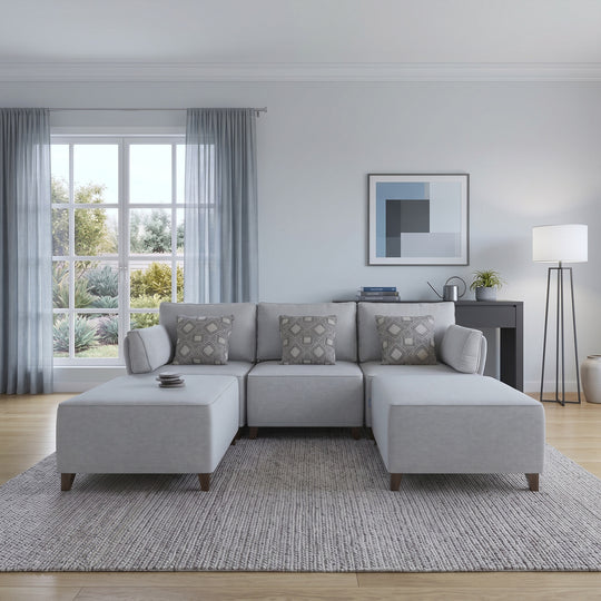 Flexion 5-Piece Double Chaise Sectional – Premium Modular Sofa with Washable Slipcovers - FlexionHome