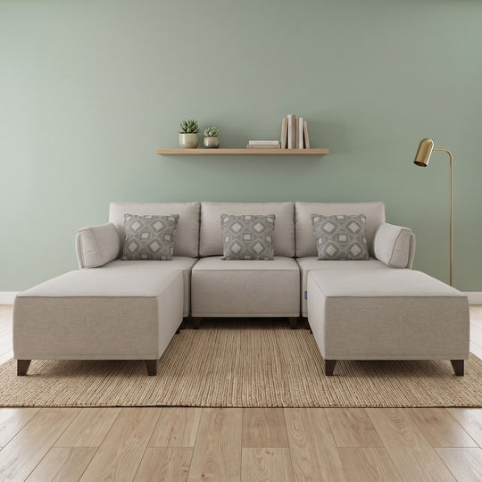Flexion 5-Piece Double Chaise Sectional – Premium Modular Sofa with Washable Slipcovers - FlexionHome