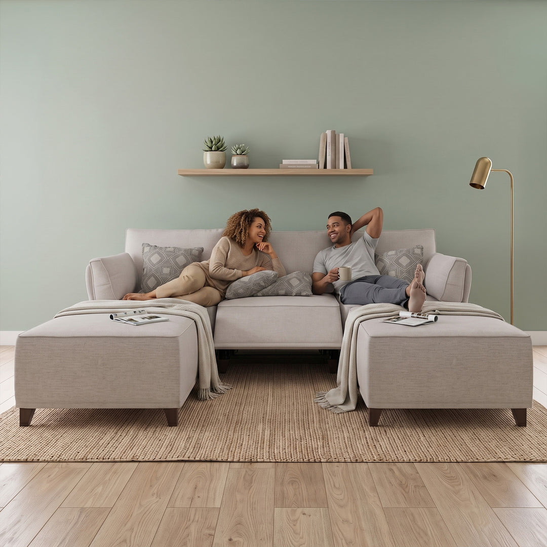 Flexion 5-Piece Double Chaise Sectional – Premium Modular Sofa with Washable Slipcovers - FlexionHome