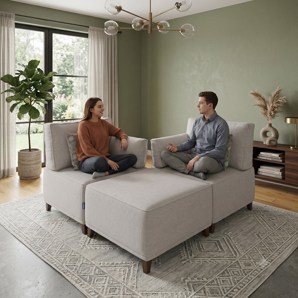 Flexion 3-Piece Duo Lounge – Premium Modular Sectional with Washable Slipcovers - FlexionHome