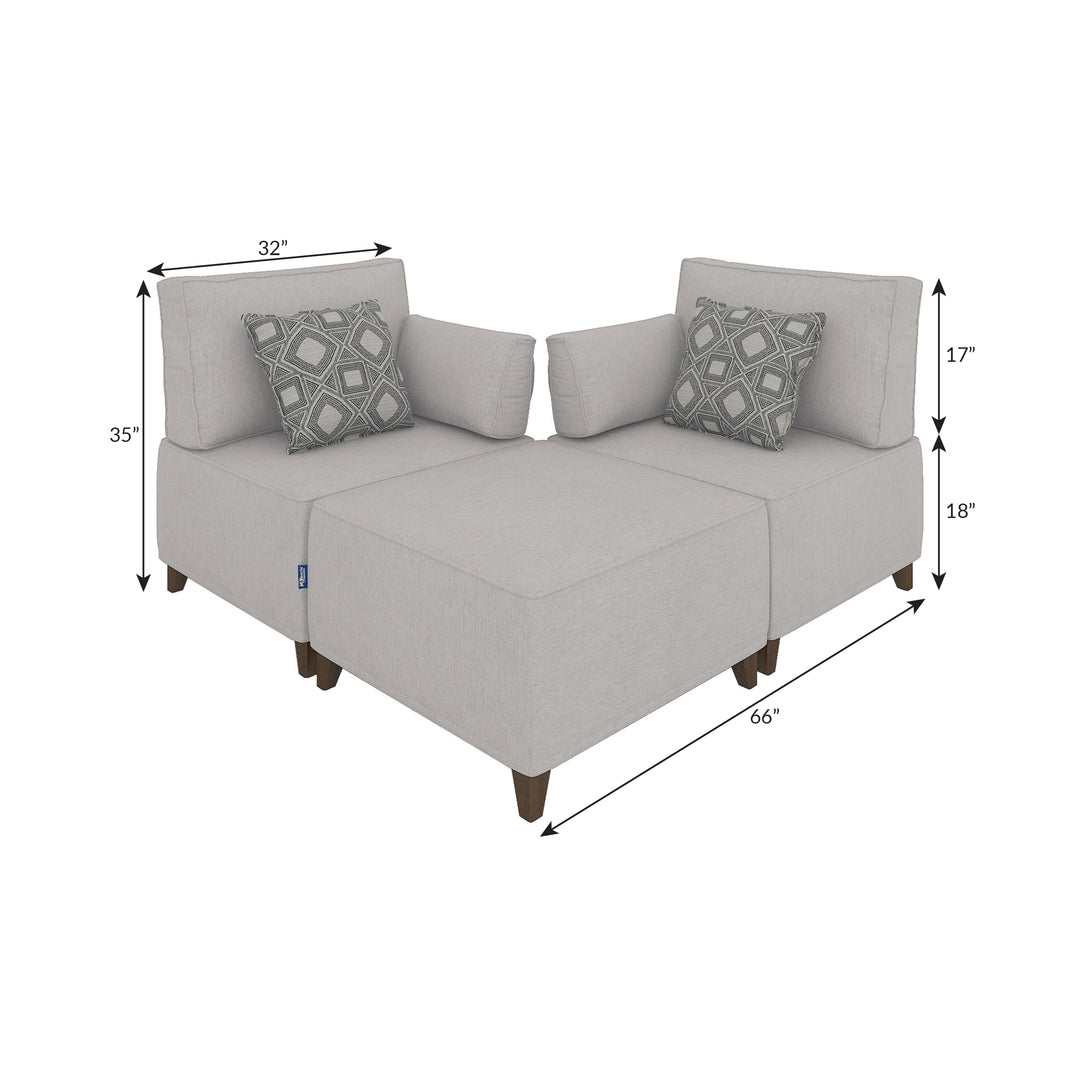 Flexion 3-Piece Duo Lounge – Premium Modular Sectional with Washable Slipcovers - FlexionHome