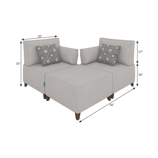 Flexion 3-Piece Duo Lounge – Premium Modular Sectional with Washable Slipcovers - FlexionHome