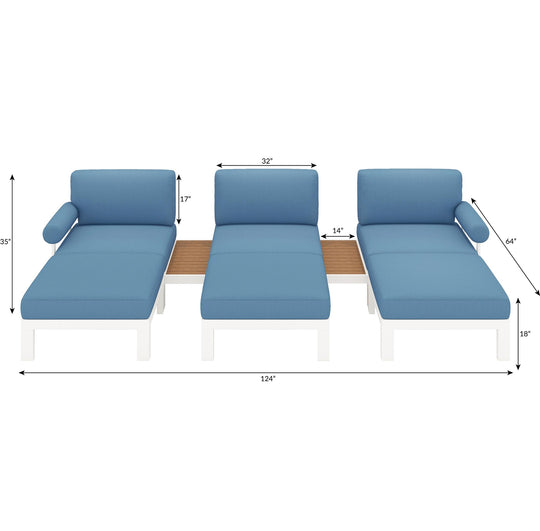 Flexion Home Newport 8-Piece Outdoor Modular Lounge Set - FlexionHome