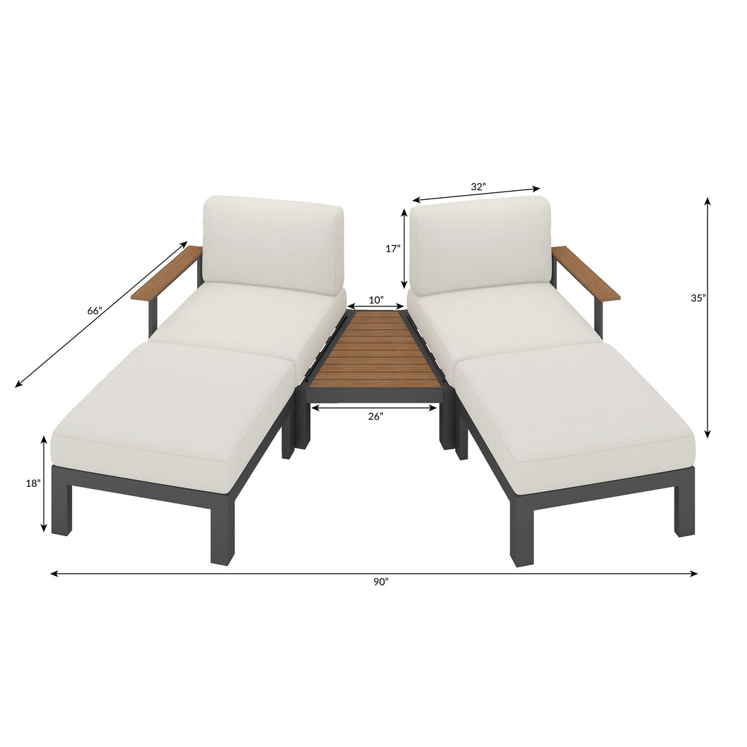 Flexion Home Newport 5-Piece Outdoor Angled Conversation Set - FlexionHome